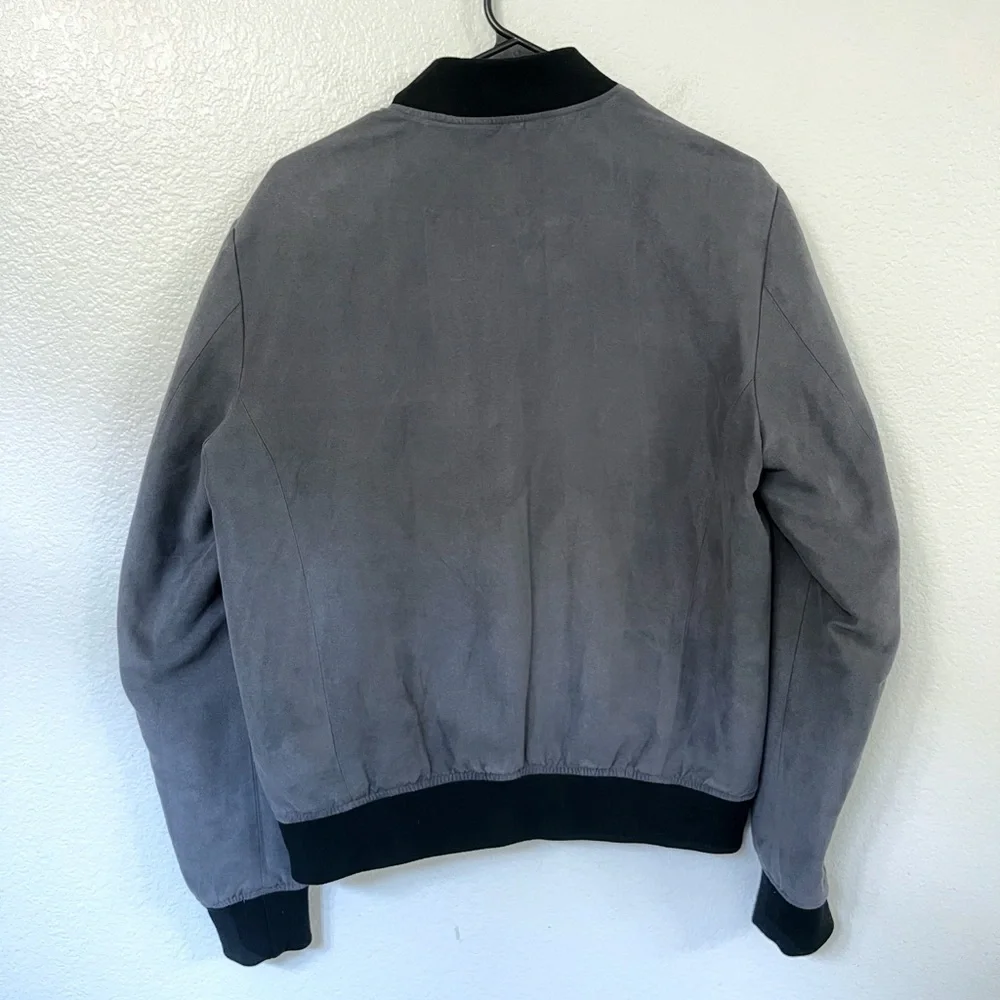 Banana Republic - Suede Bomber Jacket | Men’s Small (S), Gray/Black